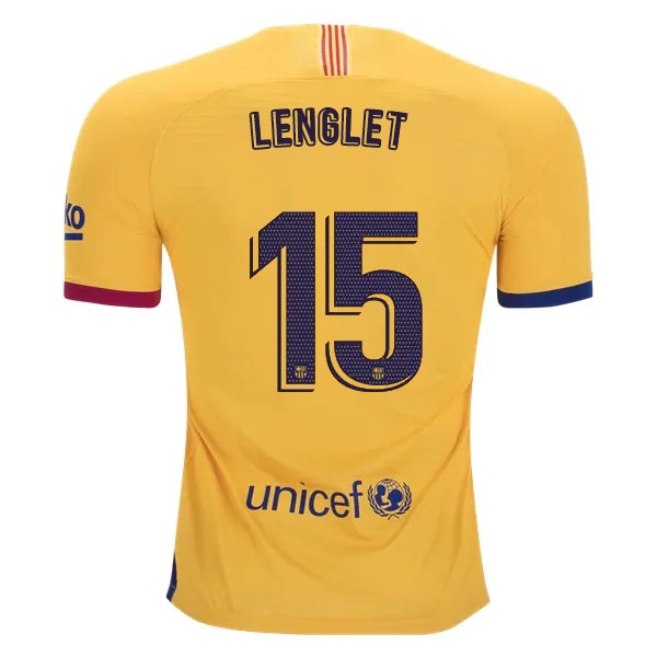 Maillot Football Barcelone NO.15 Lenglet Exterieur 2019-20 Jaune
